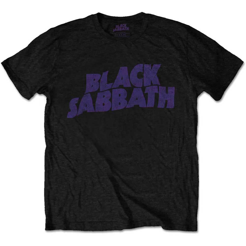 Black Sabbath Unisex T-Shirt: Wavy Logo Vintage T-Shirt