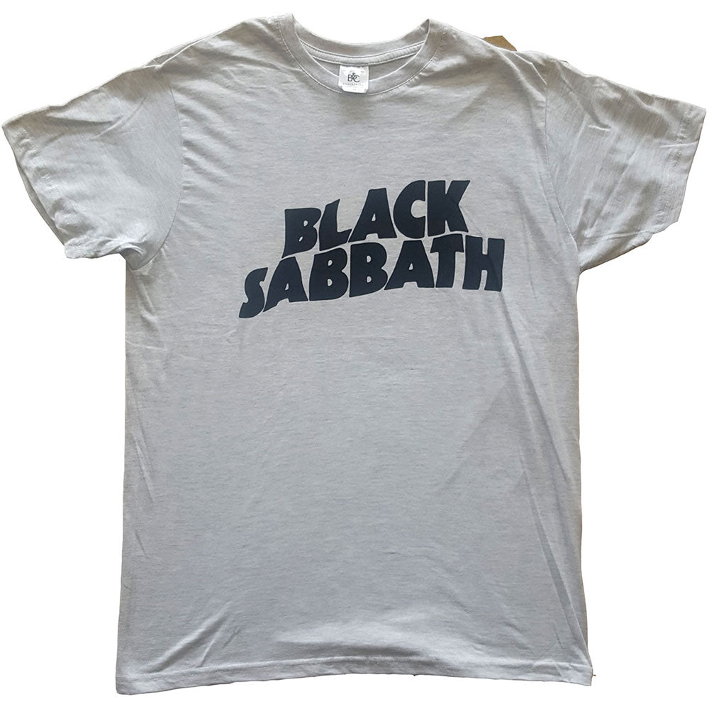 Black Sabbath Unisex T-Shirt: Black Wavy Logo T-Shirt