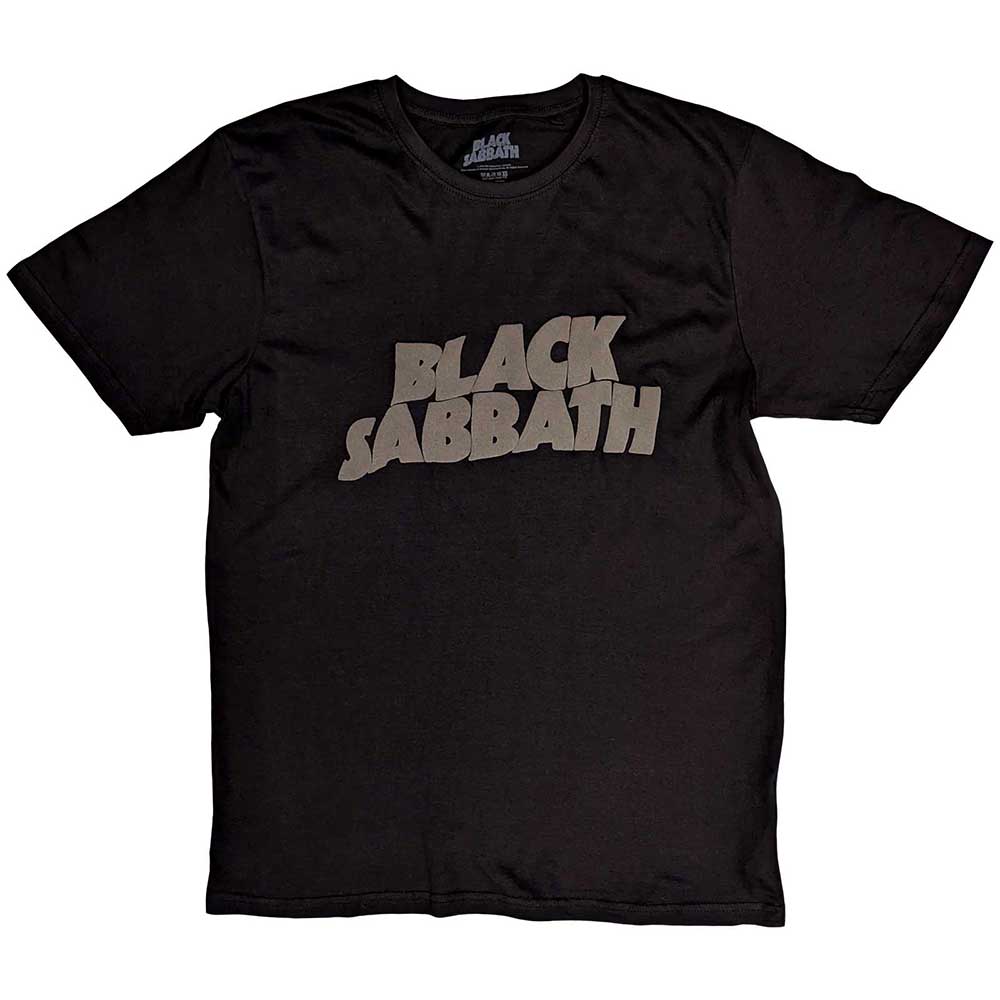 Black Sabbath Unisex Hi-Build T-Shirt: Wavy Logo Hi-Build T-Shirt