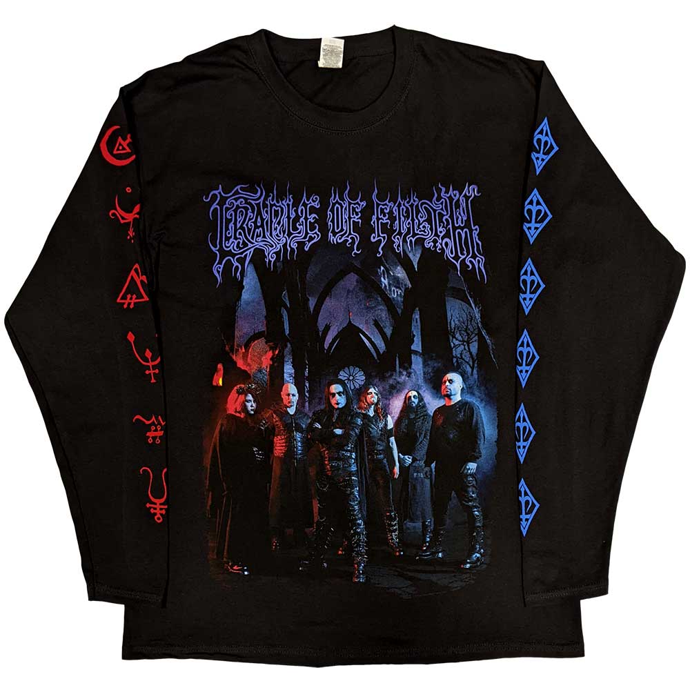 Cradle Of Filth Unisex Long Sleeve T-Shirt: Existence Band (Back & Sleeve Print) Long Sleeve T-Shirt