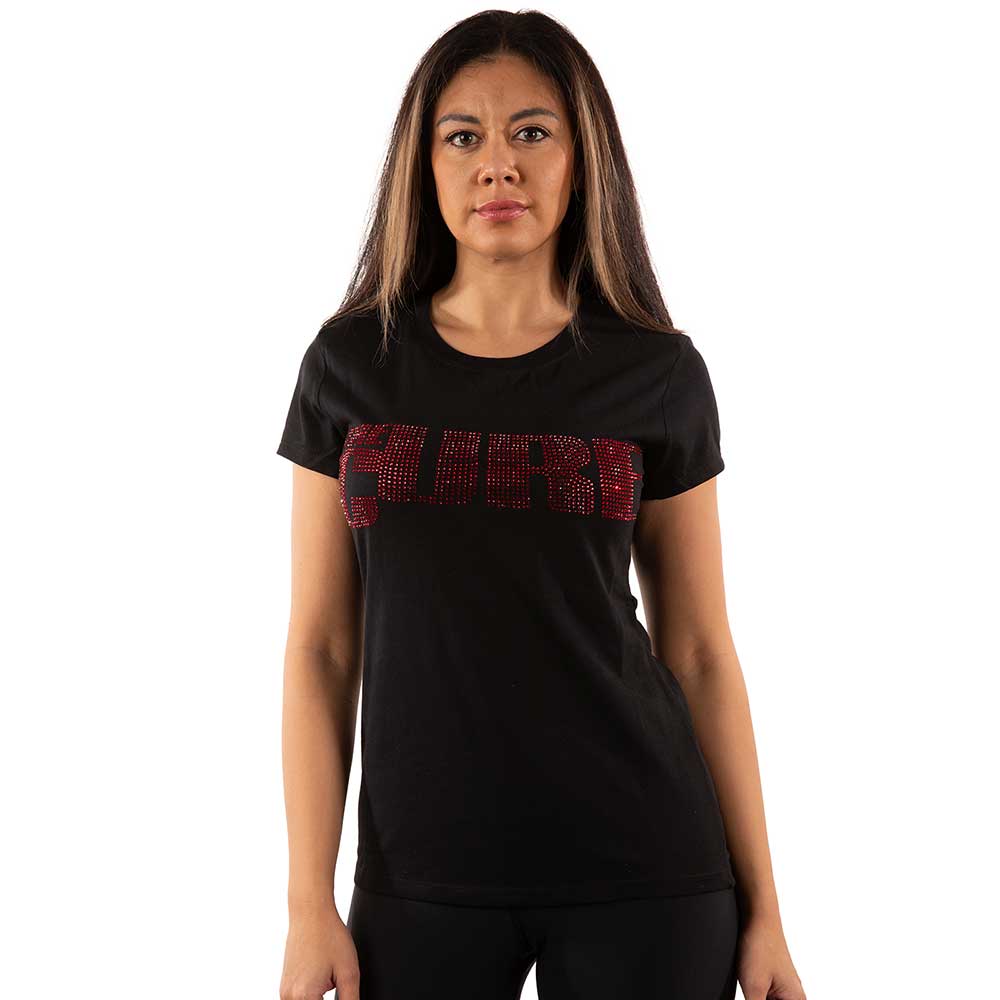 The Cure Ladies Embellished T-Shirt: Logo (Diamante) Embellished T-Shirt