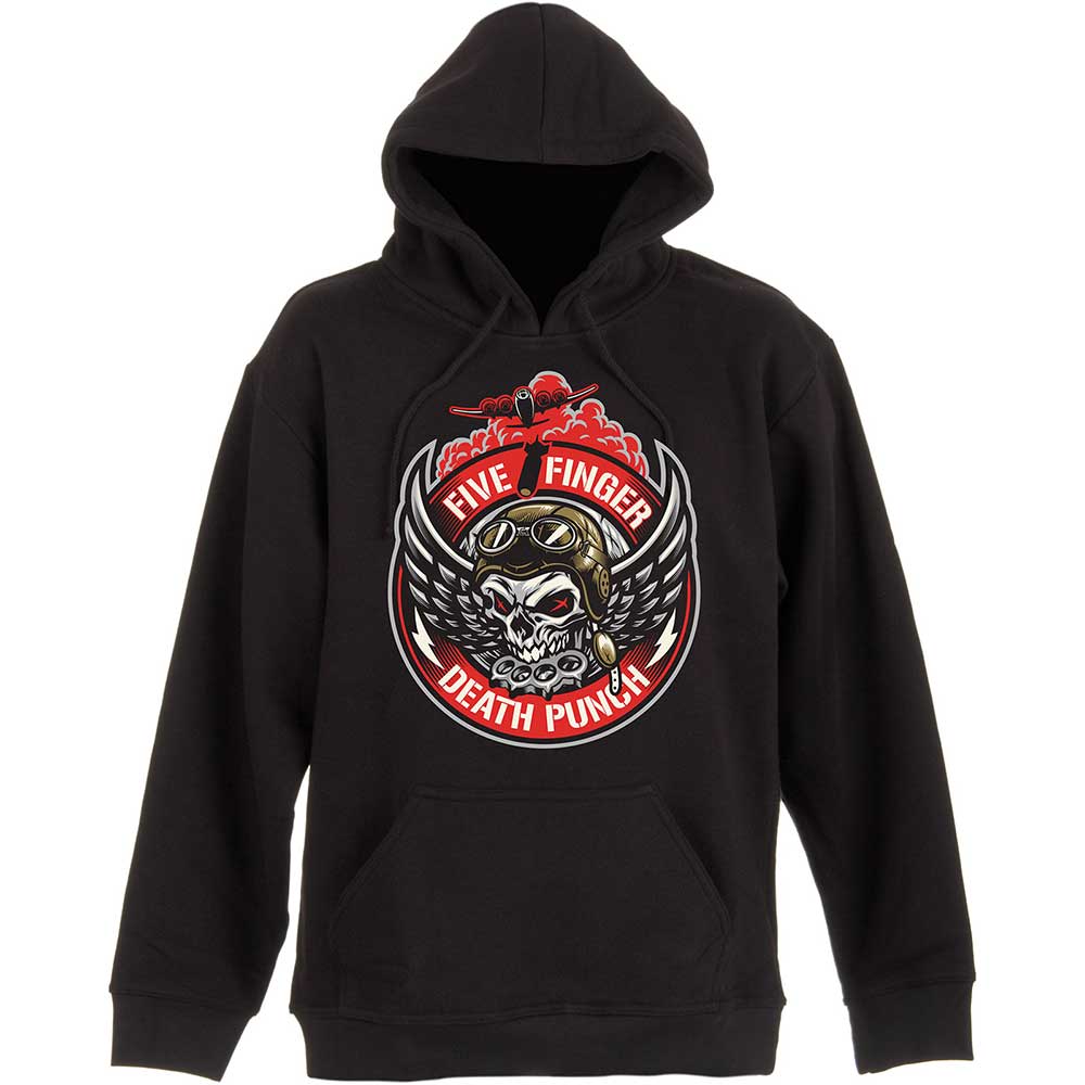 Five Finger Death Punch Unisex Pullover Hoodie: Bomber Patch Trui met capuchon
