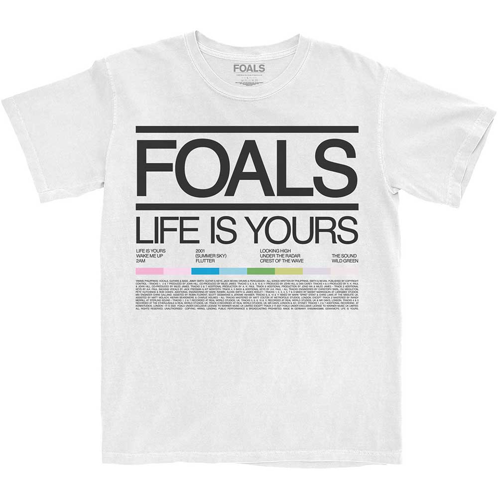 Foals Unisex T-Shirt: Life Is Yours Song List T-Shirt