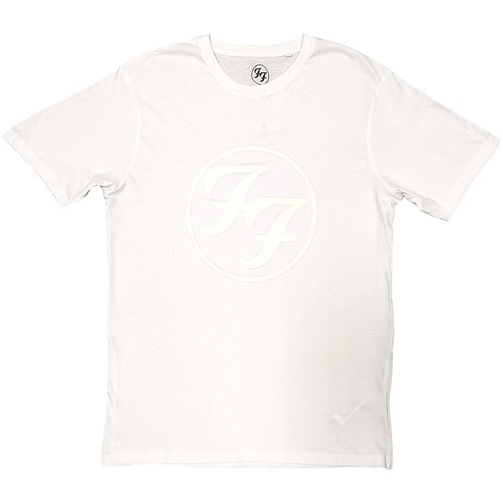 Foo Fighters Unisex Hi-Build T-Shirt: FF Logo (White-On-White) Hi-Build T-Shirt