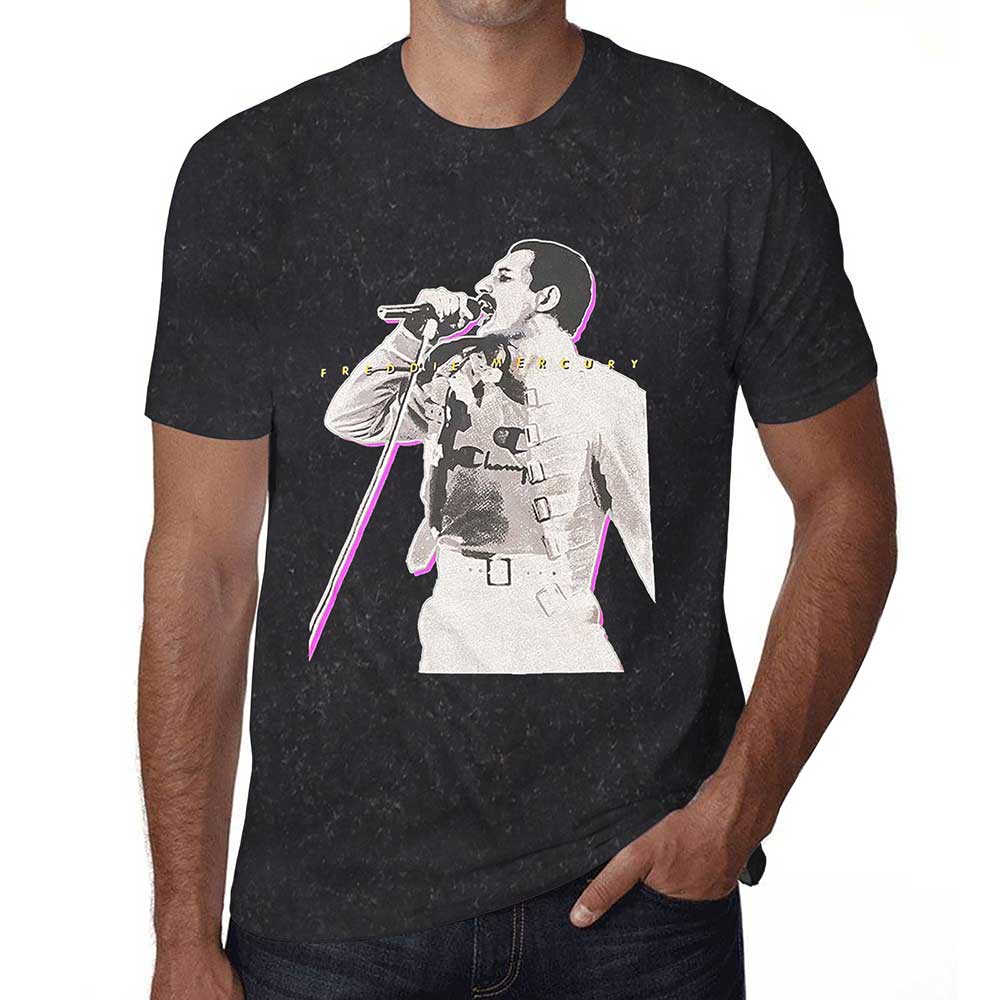 Freddie Mercury Unisex T-Shirt: Glow (Wash Collection) T-Shirt