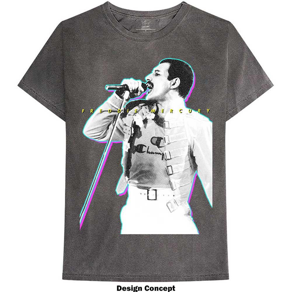 Freddie Mercury Unisex T-Shirt: Glow (Wash Collection) T-Shirt