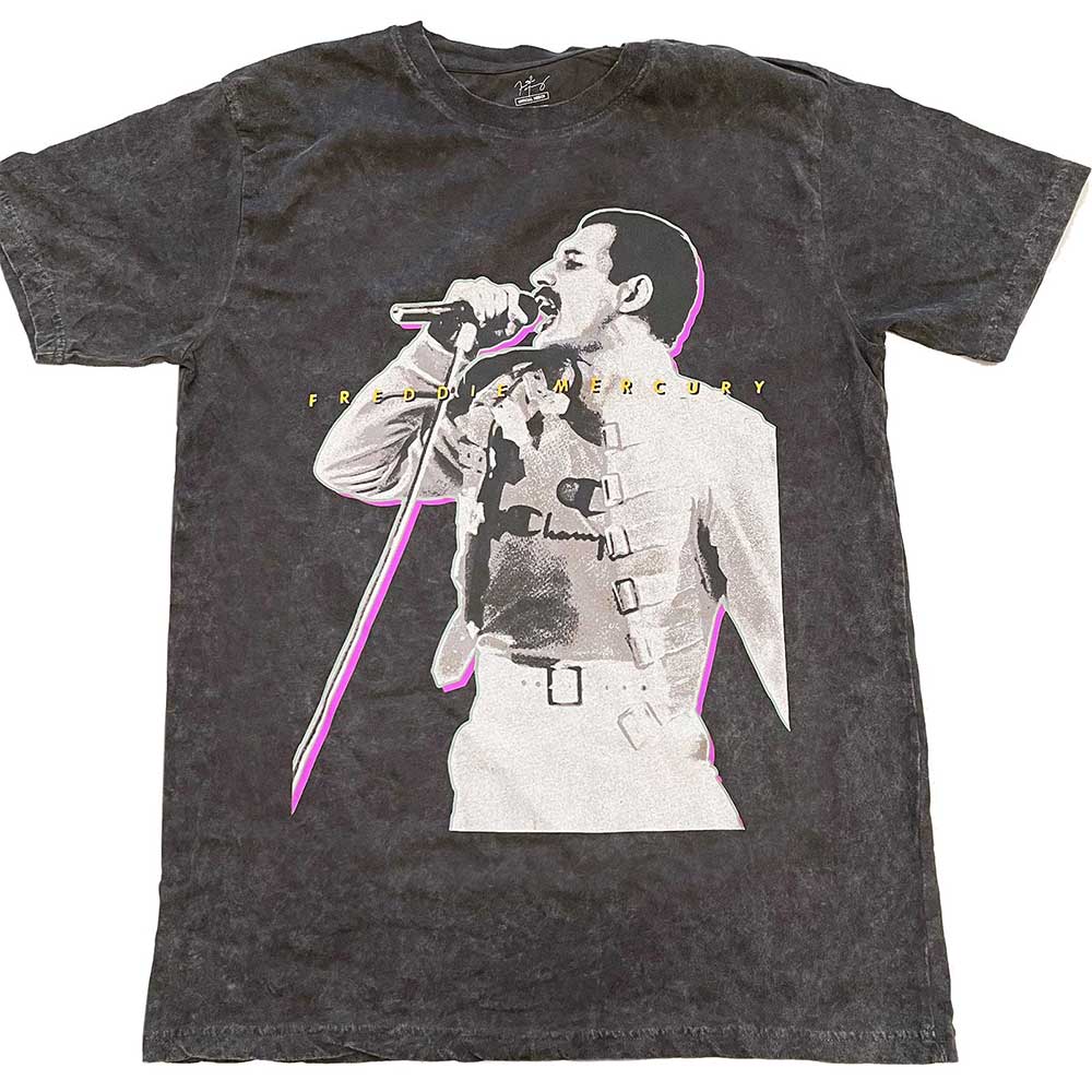 Freddie Mercury Unisex T-Shirt: Glow (Wash Collection) T-Shirt