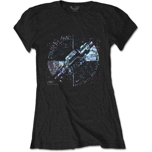 Pink Floyd Ladies T-Shirt: Machine Greeting Blue T-Shirt