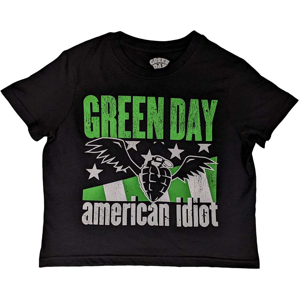 Green Day Ladies Crop Top: American Idiot Wings Crop Top
