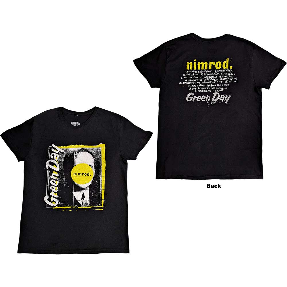Green Day Unisex T-Shirt: Nimrod Tracklist (Back Print) T-Shirt