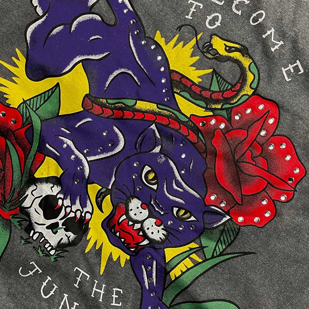 Guns N' Roses Unisex Embellished T-Shirt: Welcome to the Jungle (Diamante) Embellished T-Shirt
