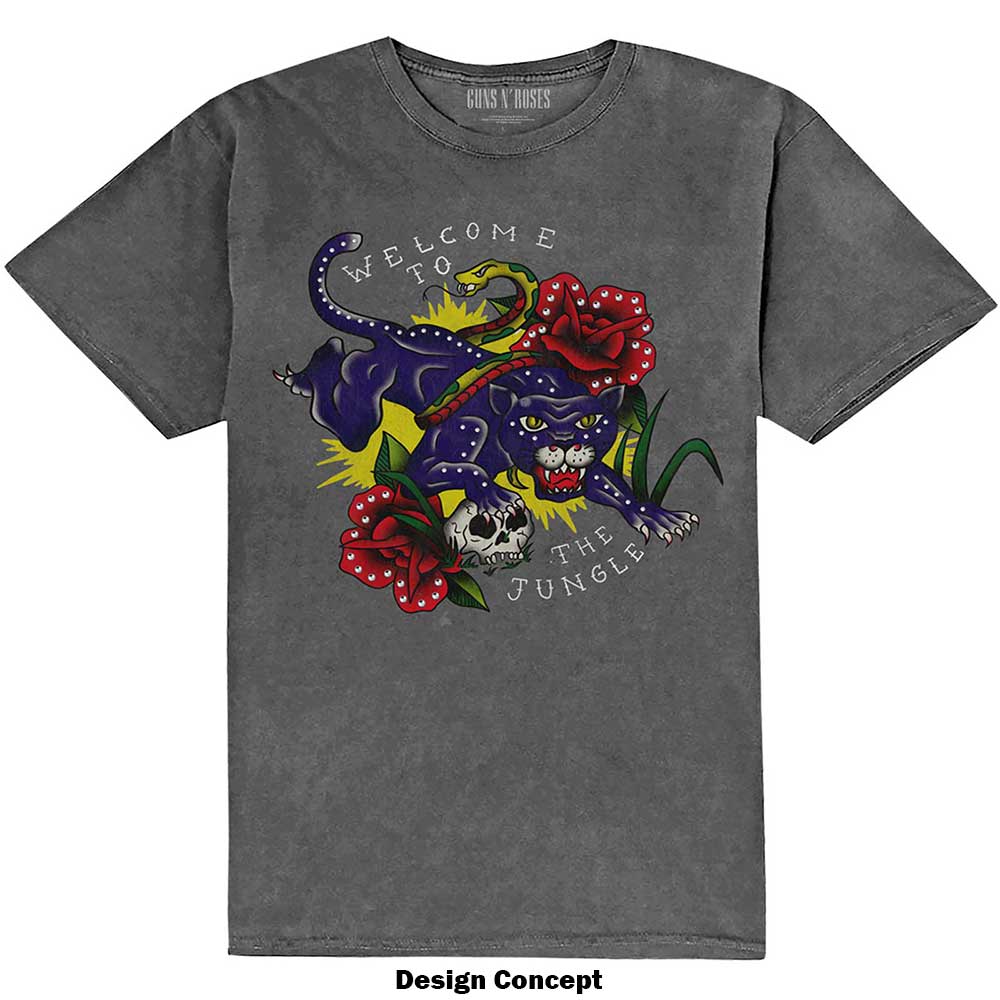 Guns N' Roses Unisex Embellished T-Shirt: Welcome to the Jungle (Diamante) Embellished T-Shirt