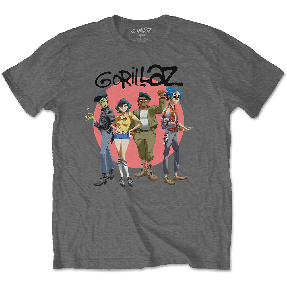 Gorillaz Unisex T-Shirt: Group Circle Rise T-Shirt