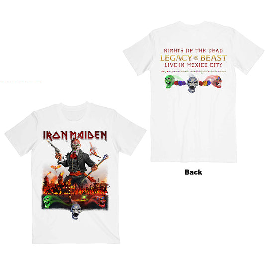 Iron Maiden Unisex T-Shirt: Legacy of the Beast Live In Mexico City (Back Print) T-Shirt