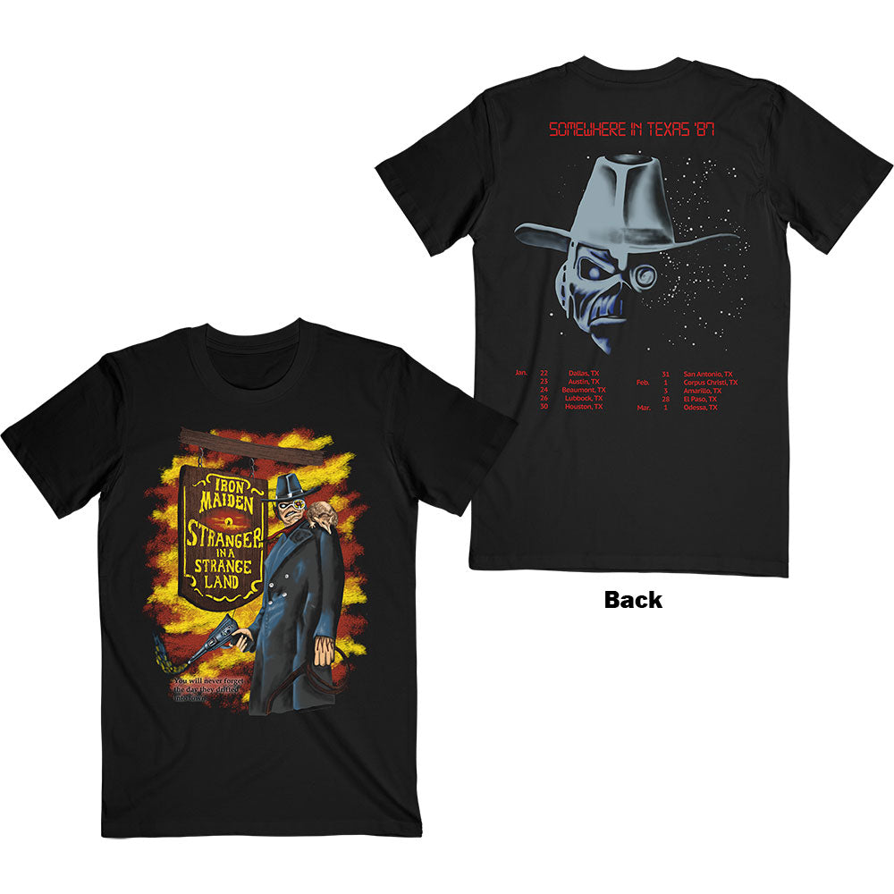 Iron Maiden Unisex T-Shirt: Stranger In A Strange Land (Back Print) T-Shirt