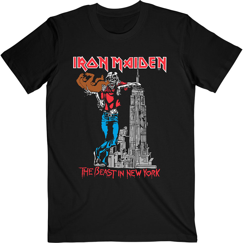 Iron Maiden Unisex T-Shirt: The Beast In New York (Back Print) T-Shirt