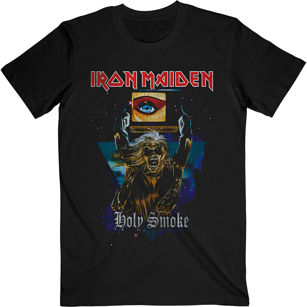 Iron Maiden Unisex T-Shirt: Holy Smoke Space Triangle T-Shirt