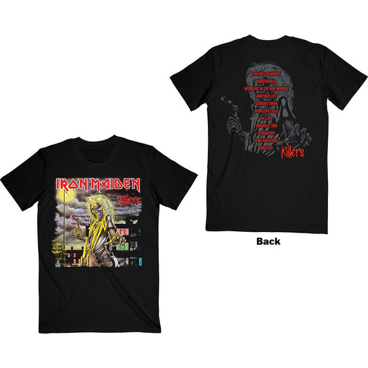 Iron Maiden Unisex T-Shirt: Killers V.2. Album Track list (Back Print) T-Shirt