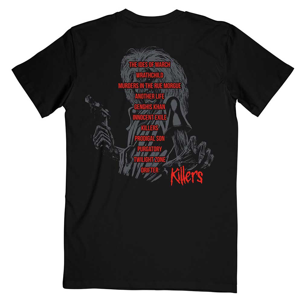 Iron Maiden Unisex T-Shirt: Killers V.2. Album Track list (Back Print) T-Shirt