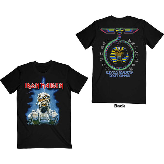 Iron Maiden Unisex T-Shirt: World Slavery Tour '84 - '85 (Back Print) T-Shirt