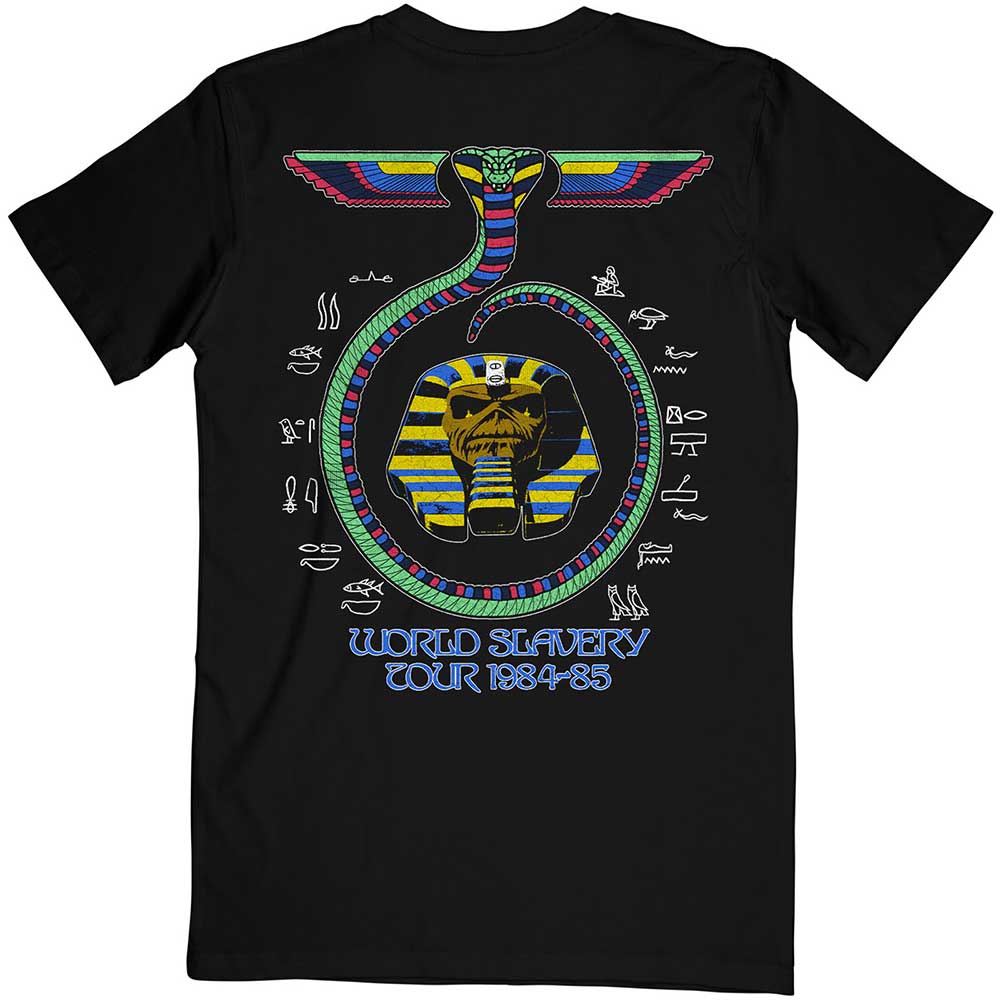 Iron Maiden Unisex T-Shirt: World Slavery Tour '84 - '85 (Back Print) T-Shirt