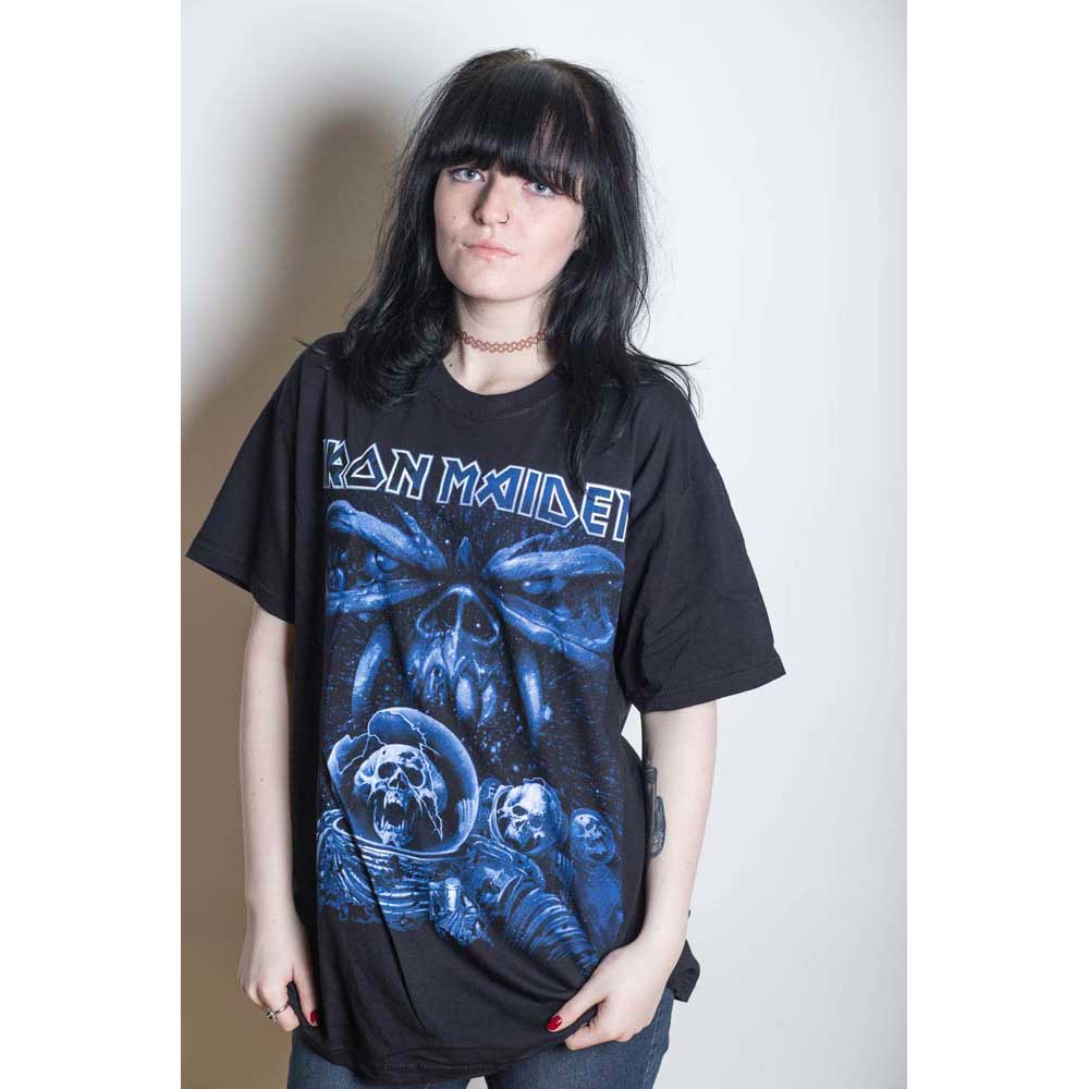 Iron Maiden Unisex T-Shirt: Final Frontier Blue Album Spaceman T-Shirt