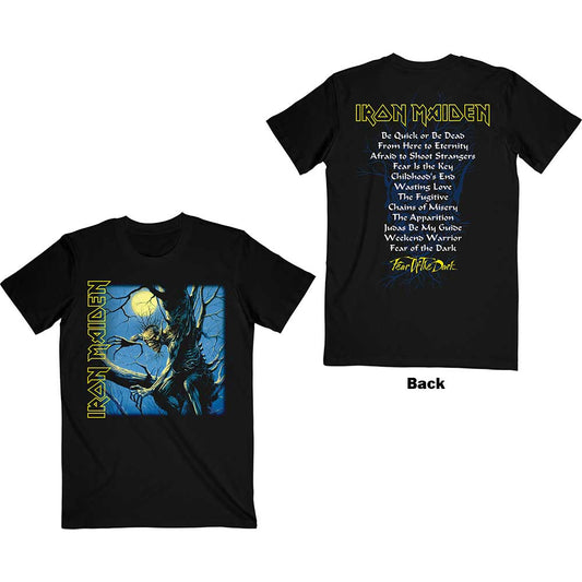 Iron Maiden Unisex T-Shirt: Fear of the Dark Album Tracklisting (Back Print) T-Shirt