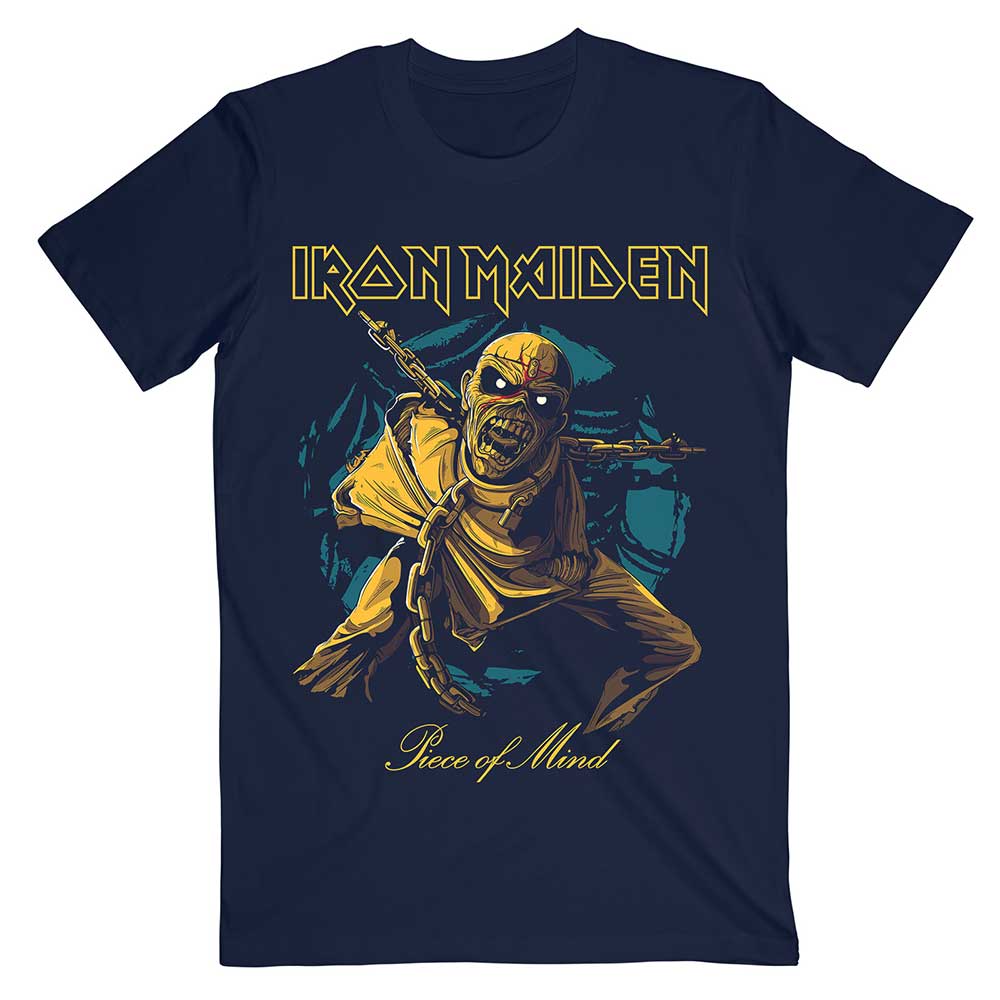 Iron Maiden Unisex T-Shirt: Piece of Mind Gold Eddie T-Shirt