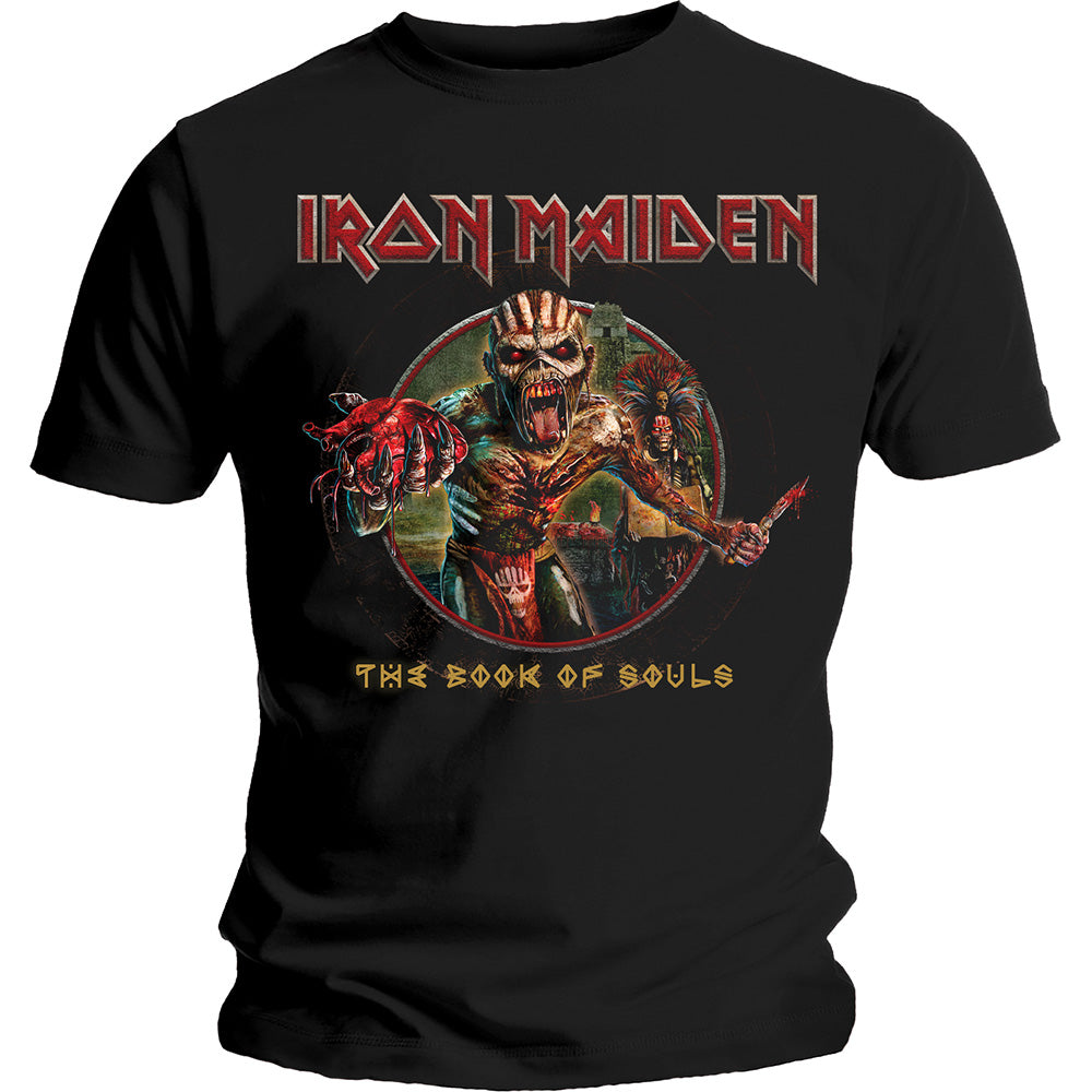 Iron Maiden Unisex T-Shirt: Book of Souls Eddie Circle T-Shirt
