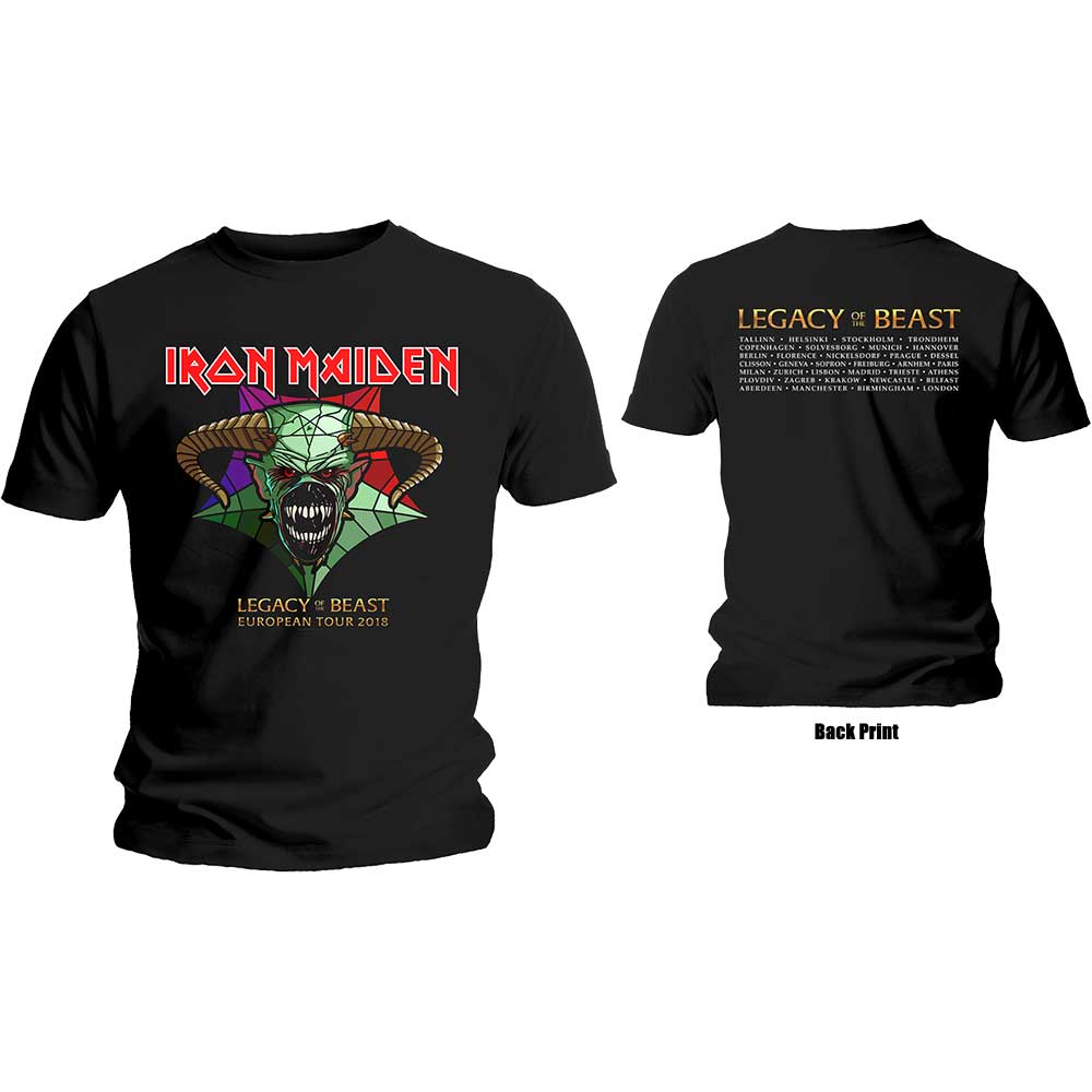 Iron Maiden Unisex T-Shirt: Legacy of the Beast Tour (Back Print) T-Shirt