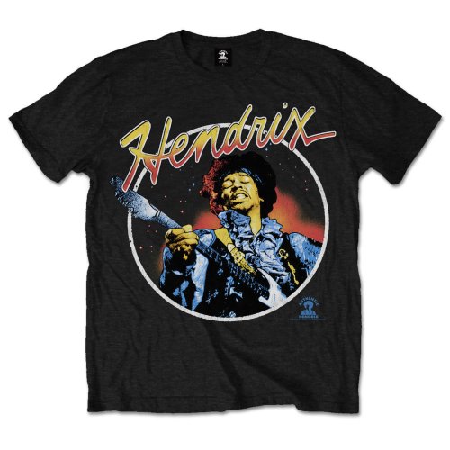 Jimi Hendrix Unisex T-Shirt: Script Circle T-Shirt