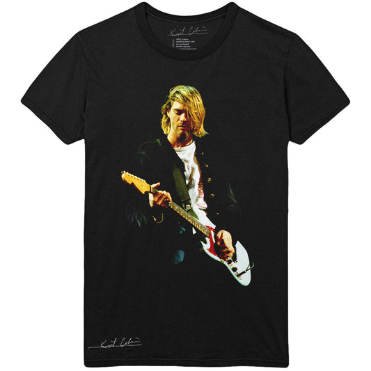 Kurt Cobain Unisex T-Shirt: Guitar Photo Colour T-Shirt