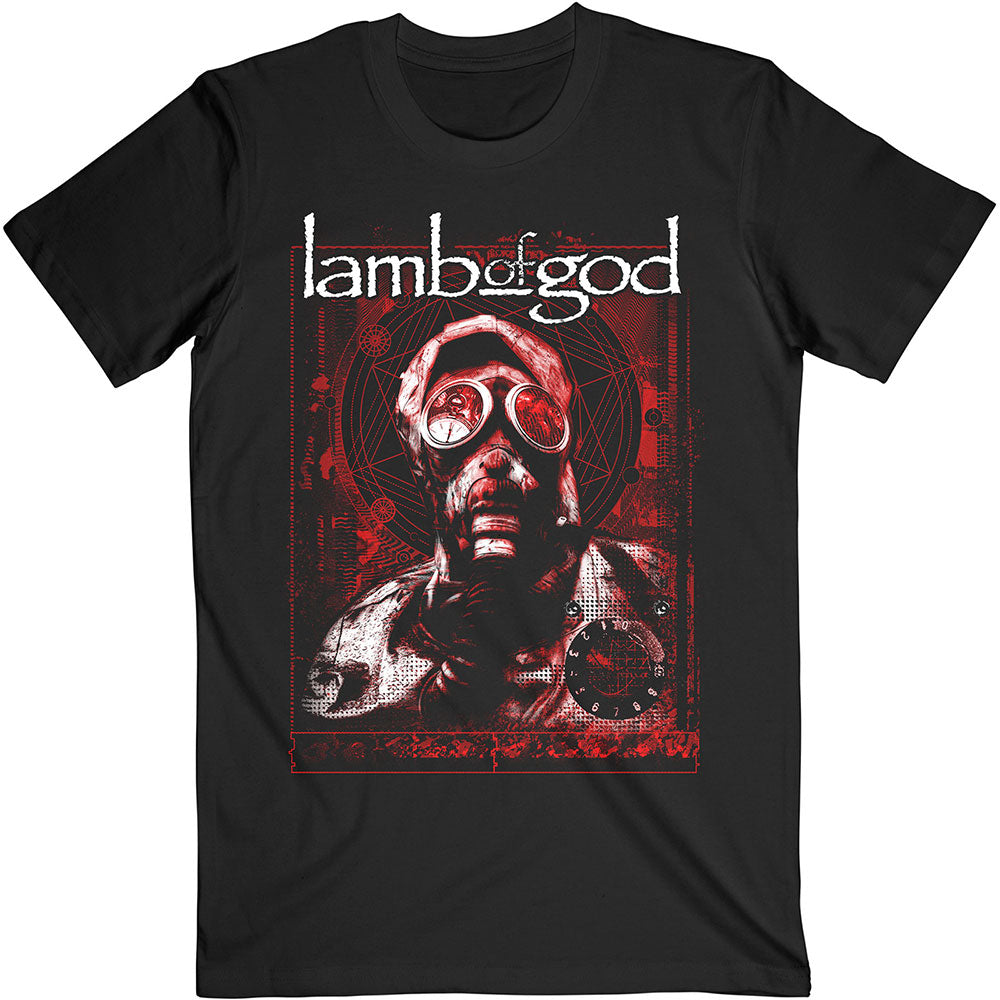 Lamb Of God Unisex T-Shirt: Gas Masks Waves T-Shirt