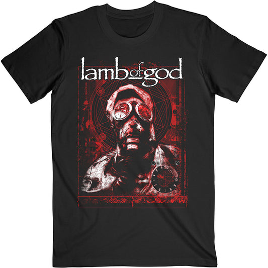 Lamb Of God Unisex T-Shirt: Gas Masks Waves T-Shirt