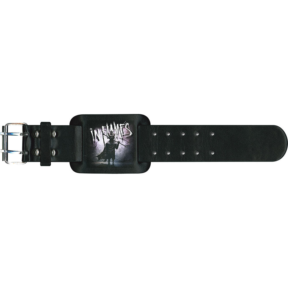 In Flames Leather Wrist Strap: The Mask Leren polsband