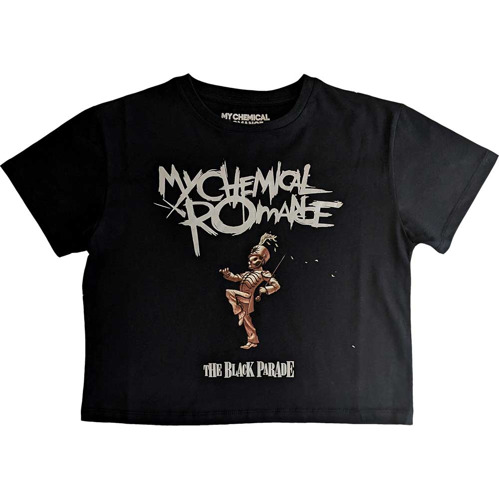 My Chemical Romance Ladies Crop Top: The Black Parade Crop Top