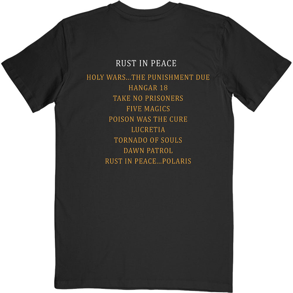 Megadeth Unisex T-Shirt: Rust In Peace Track list (Back Print) T-Shirt