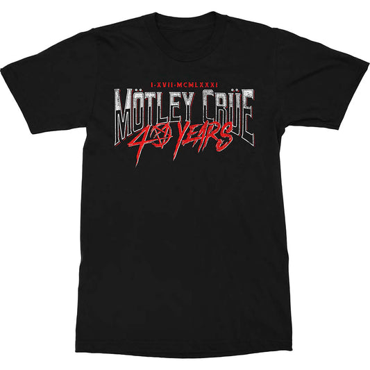 Motley Crue Unisex T-Shirt: 40 Years T-Shirt
