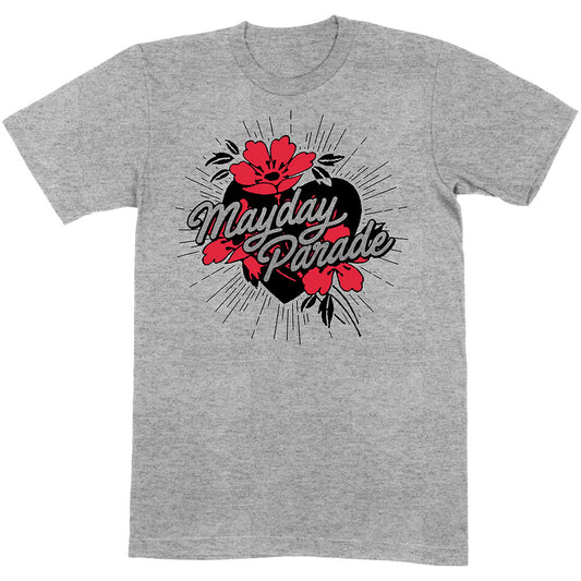 Mayday Parade Unisex T-Shirt: Heart and Flowers T-Shirt