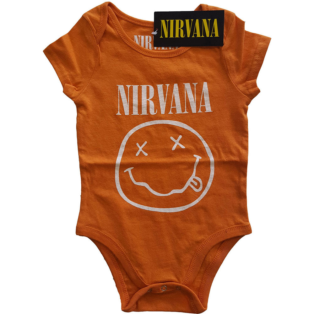 Nirvana Kids Baby Grow: White Happy Face Babypakje