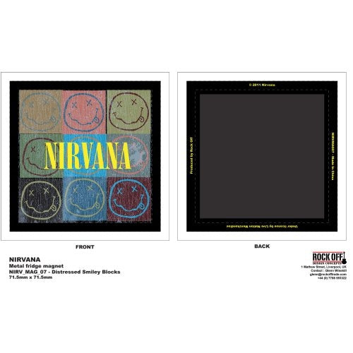 Nirvana Fridge Magnet: Happy Face Blocks Koelkastmagneet