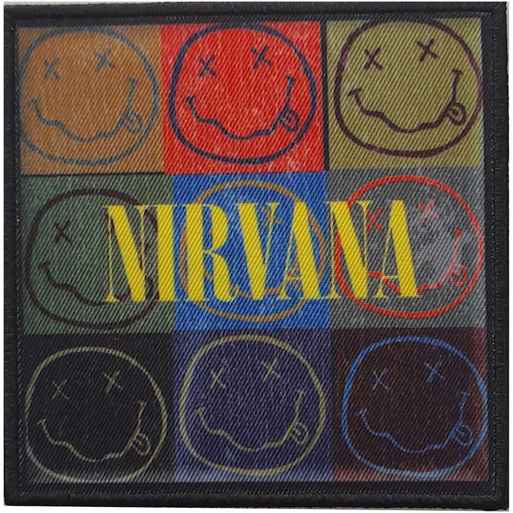 Nirvana Standard Patch: Distressed Happy Face Blocks Standaard patch