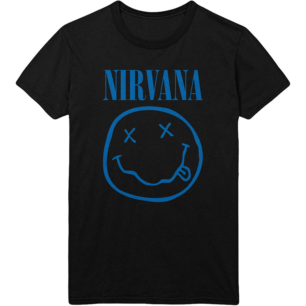 Nirvana Unisex T-Shirt: Blue Happy Face T-Shirt