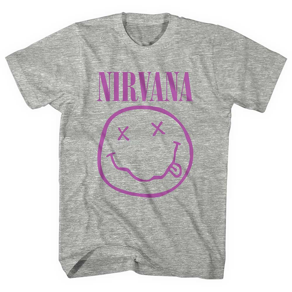 Nirvana Unisex T-Shirt: Purple Happy Face T-Shirt