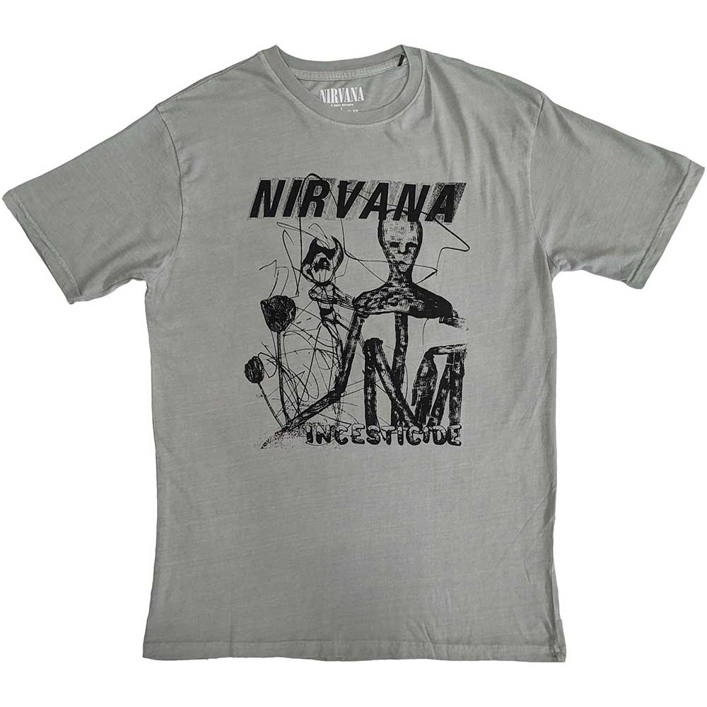 Nirvana Unisex T-Shirt: Incesticide Stacked Logo (Back Print) T-Shirt
