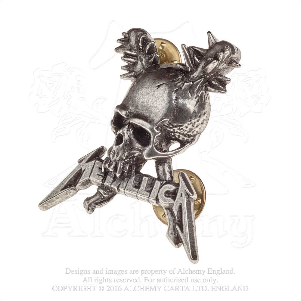 Metallica Pin Badge: Damage including skull Speld