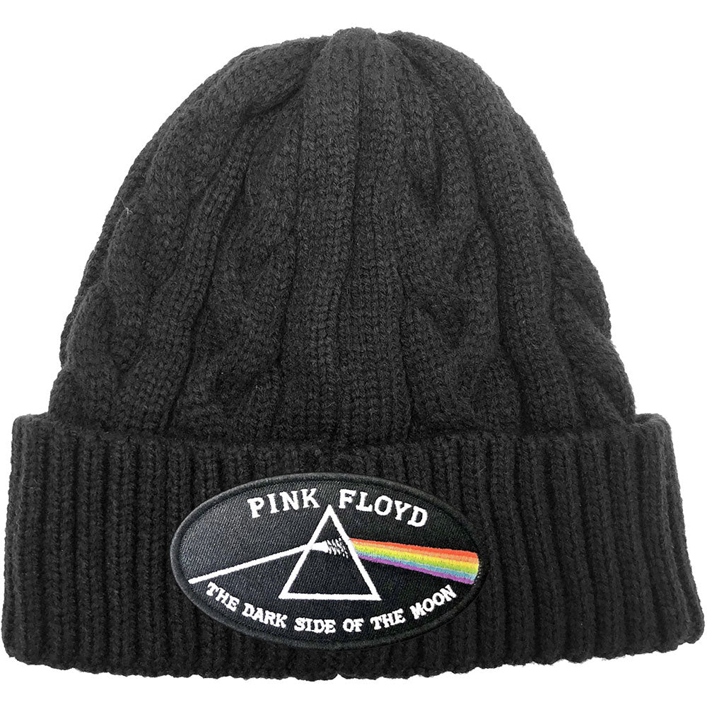 Pink Floyd Unisex Beanie Hat: The Dark Side of the Moon Black Border (Cable Knit) Muts