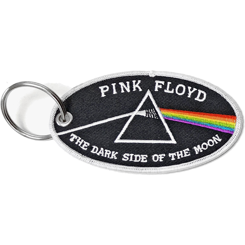 Pink Floyd Keychain: Dark Side of the Moon Oval White Border (Double Sided Patch) Sleutelhanger