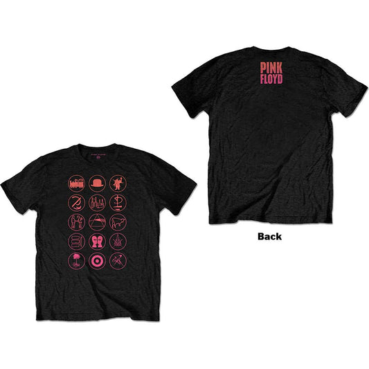 Pink Floyd Unisex T-Shirt: Symbols (Back Print) T-Shirt