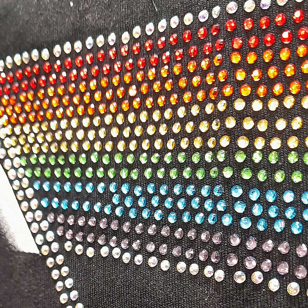 Pink Floyd Ladies Embellished T-Shirt: Dark Side of the Moon (Diamante) Embellished T-Shirt